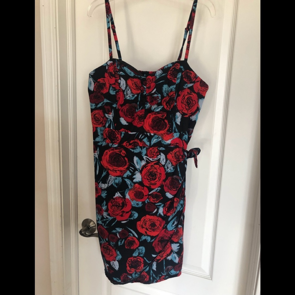 Floral Faux Wrap Dress